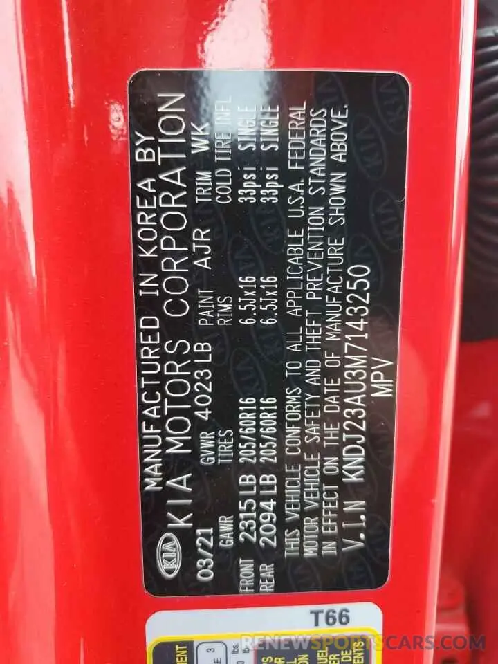 14 fotografías del automóvil dañado KNDJ23AU3M7143250 KIA SOUL 2021