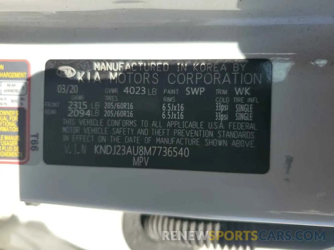 12 fotografías del automóvil dañado KNDJ23AU8M7736540 KIA SOUL 2021