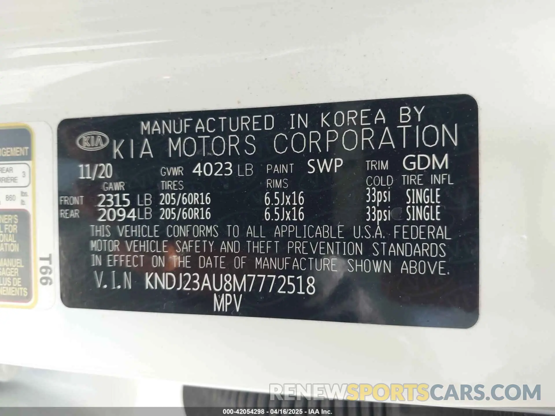 9 fotografías del automóvil dañado KNDJ23AU8M7772518 KIA SOUL 2021
