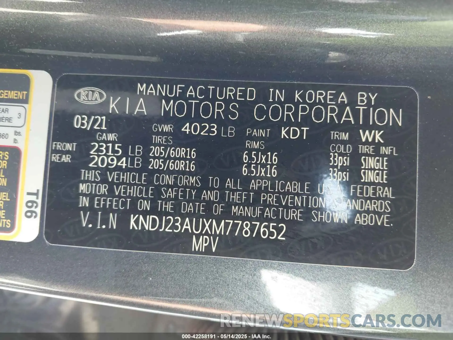 9 fotografías del automóvil dañado KNDJ23AUXM7787652 KIA SOUL 2021