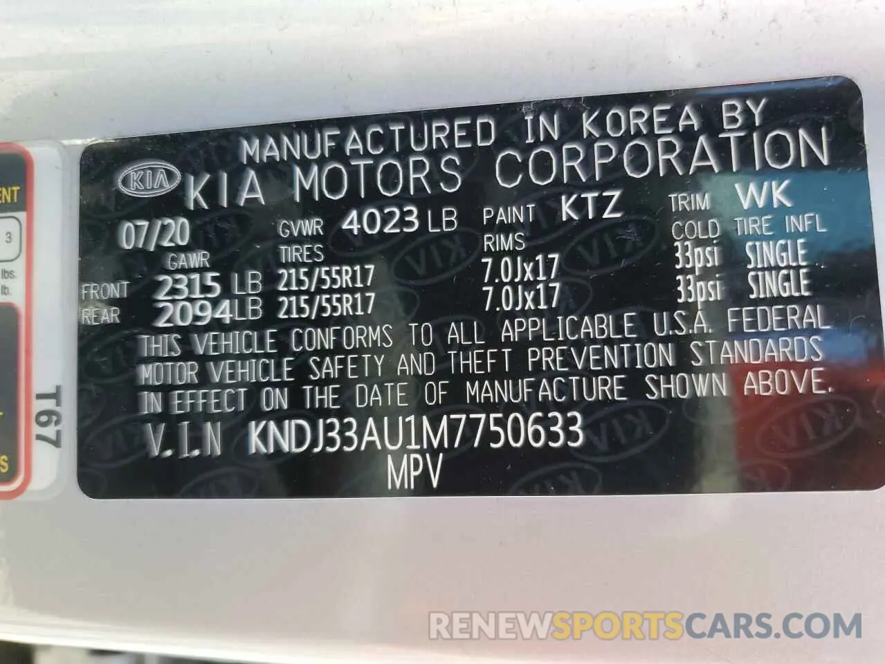 14 fotografías del automóvil dañado KNDJ33AU1M7750633 KIA SOUL 2021