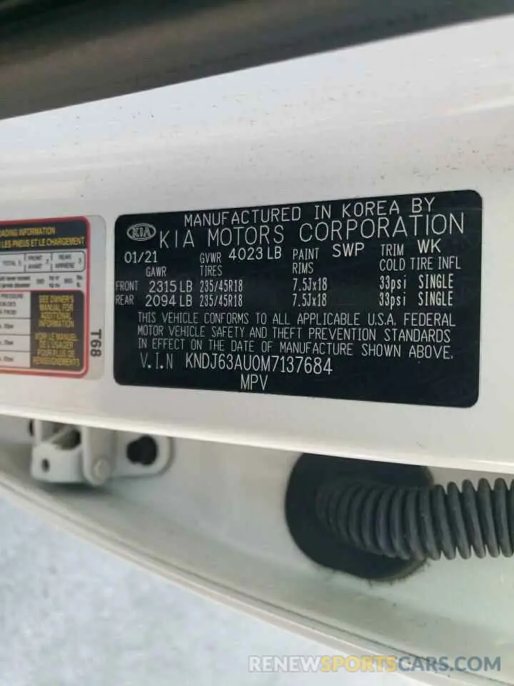 14 fotografías del automóvil dañado KNDJ63AU0M7137684 KIA SOUL 2021