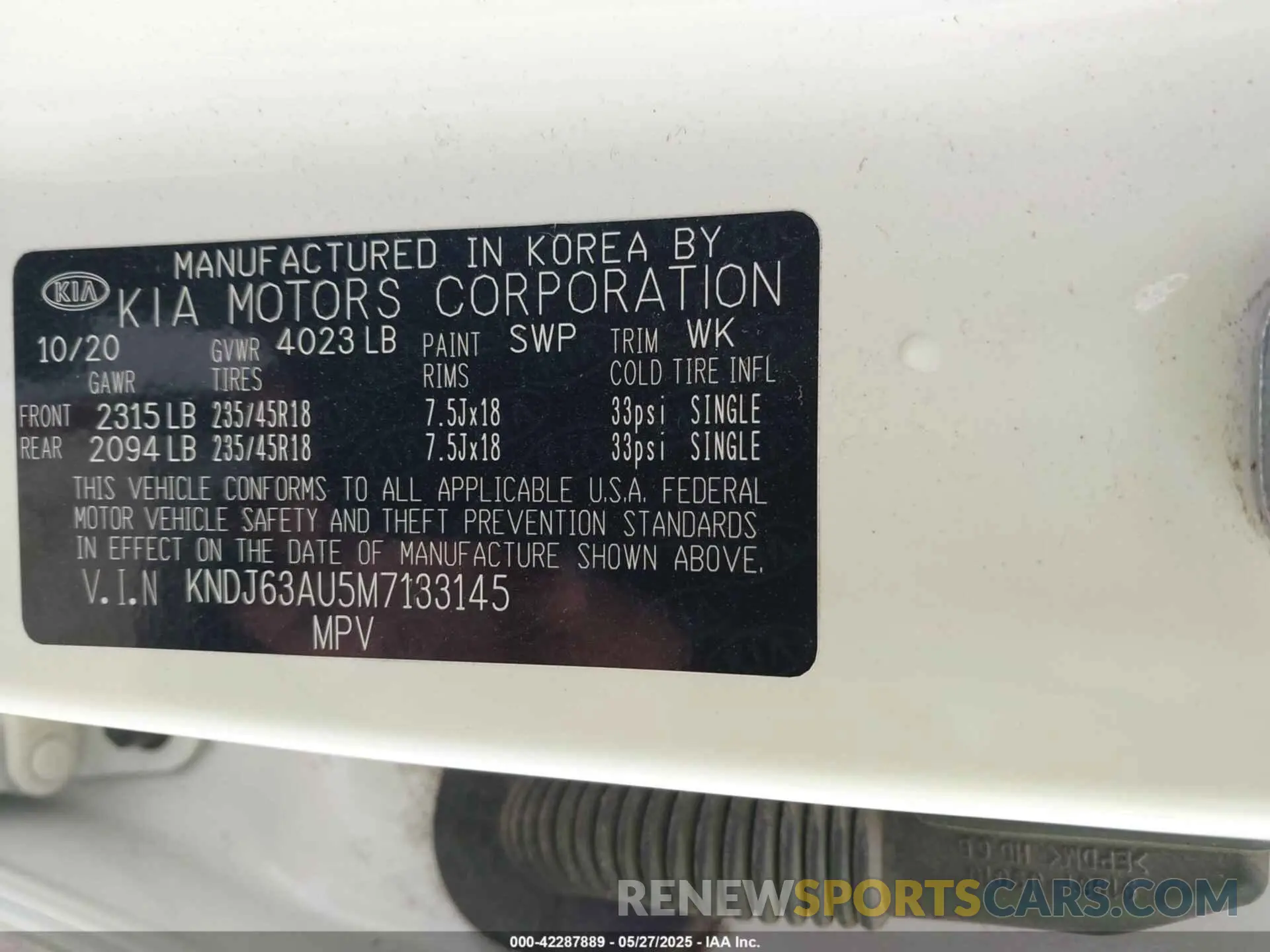 9 fotografías del automóvil dañado KNDJ63AU5M7133145 KIA SOUL 2021