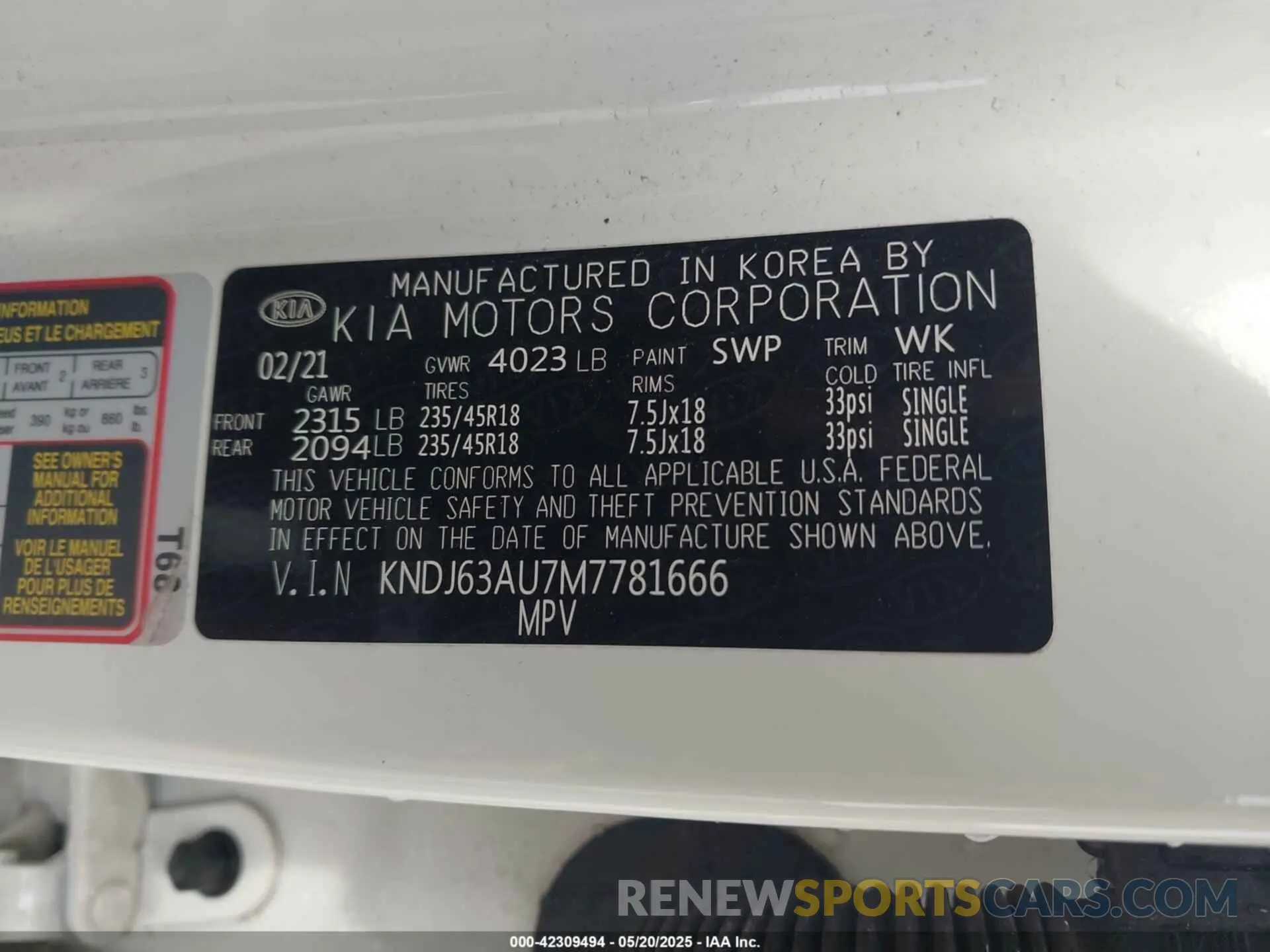 9 fotografías del automóvil dañado KNDJ63AU7M7781666 KIA SOUL 2021