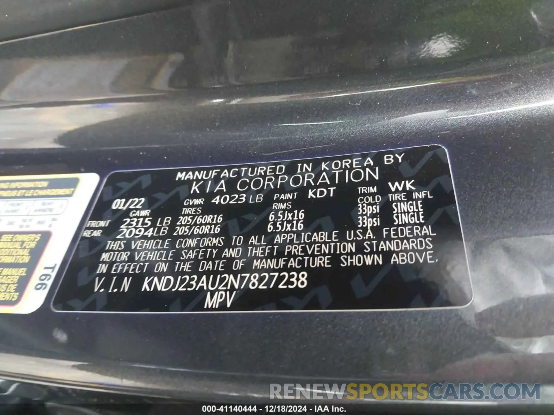 9 fotografías del automóvil dañado KNDJ23AU2N7827238 KIA SOUL 2022