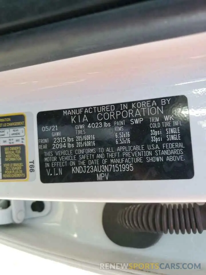 14 fotografías del automóvil dañado KNDJ23AU3N7151995 KIA SOUL 2022