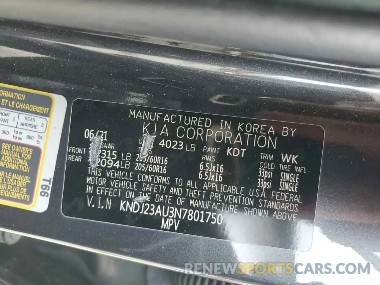15 fotografías del automóvil dañado KNDJ23AU3N7801750 KIA SOUL 2022
