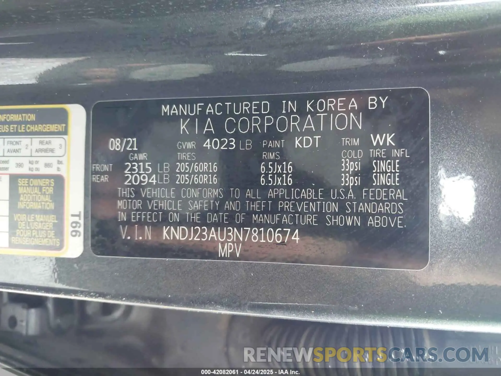 9 fotografías del automóvil dañado KNDJ23AU3N7810674 KIA SOUL 2022