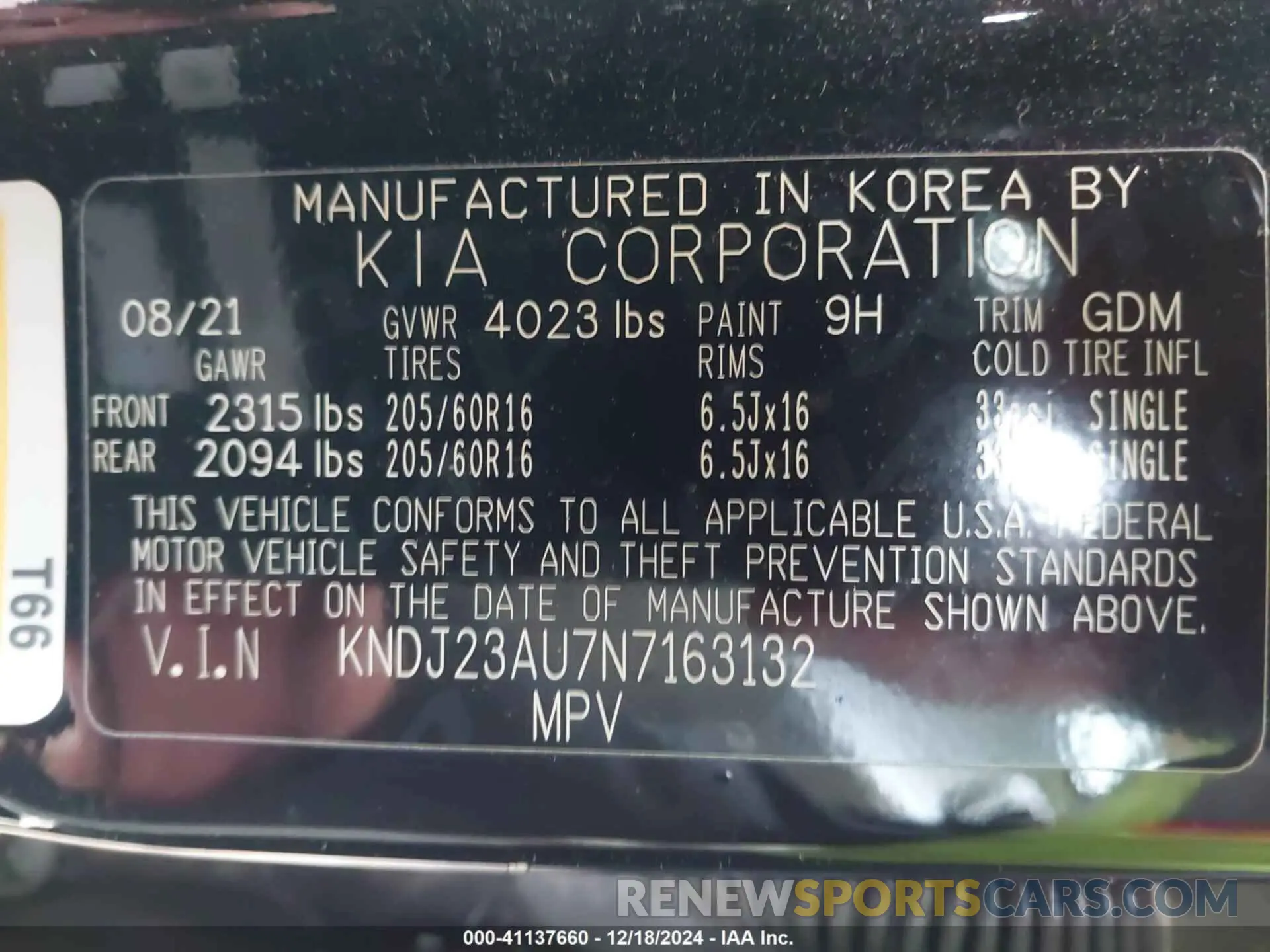 9 fotografías del automóvil dañado KNDJ23AU7N7163132 KIA SOUL 2022