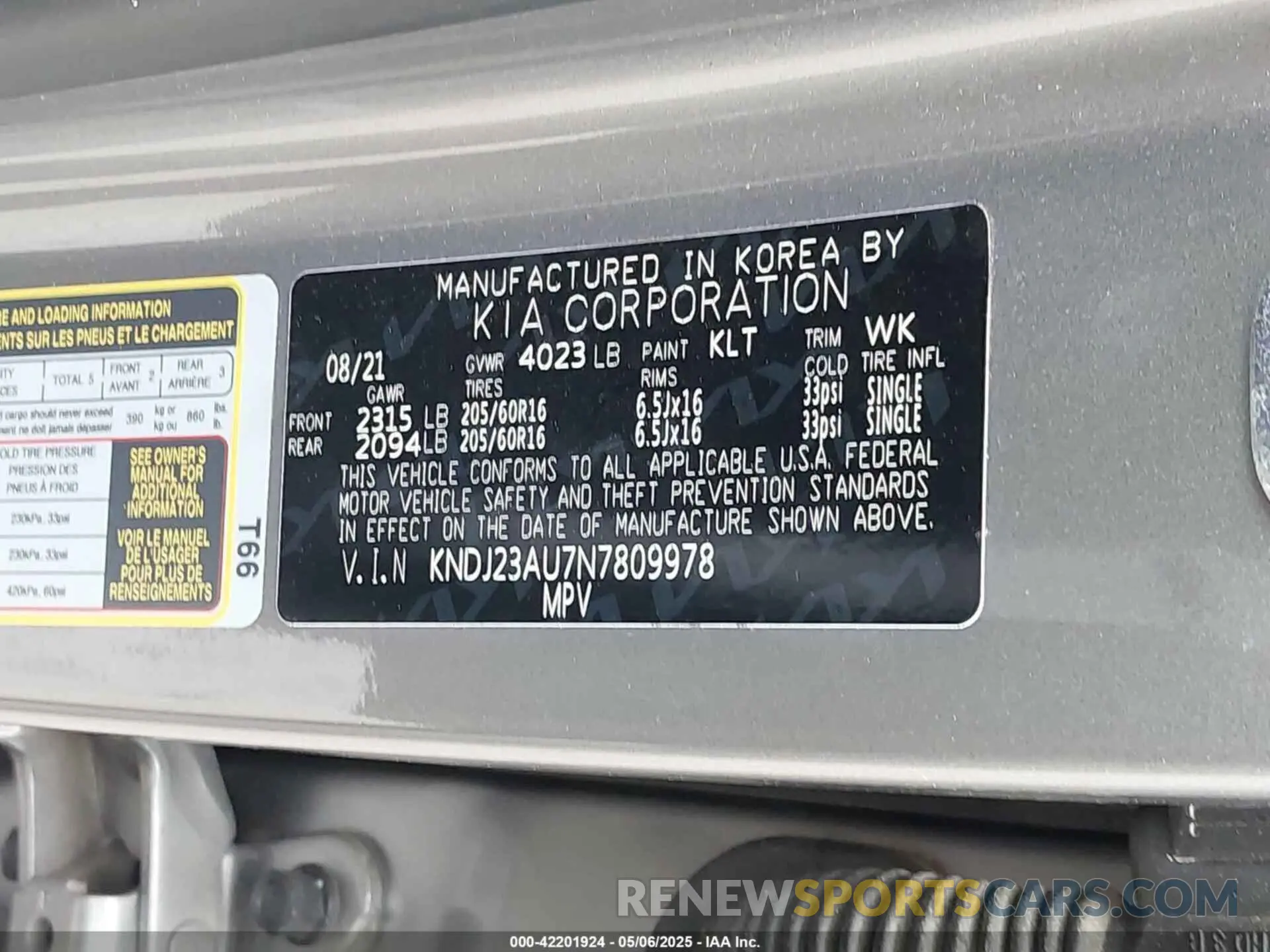 9 fotografías del automóvil dañado KNDJ23AU7N7809978 KIA SOUL 2022