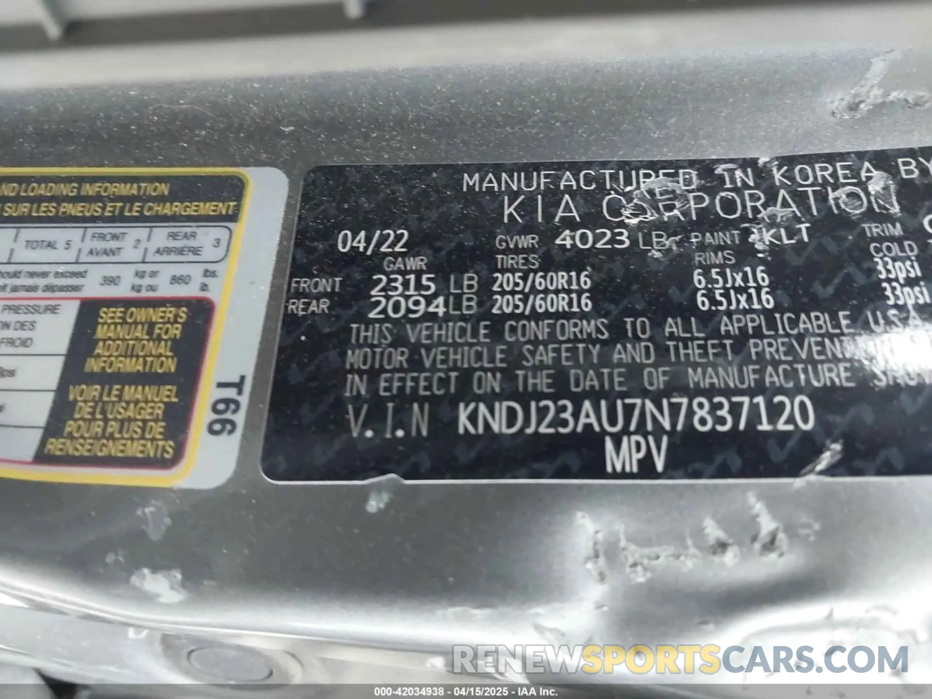 9 fotografías del automóvil dañado KNDJ23AU7N7837120 KIA SOUL 2022