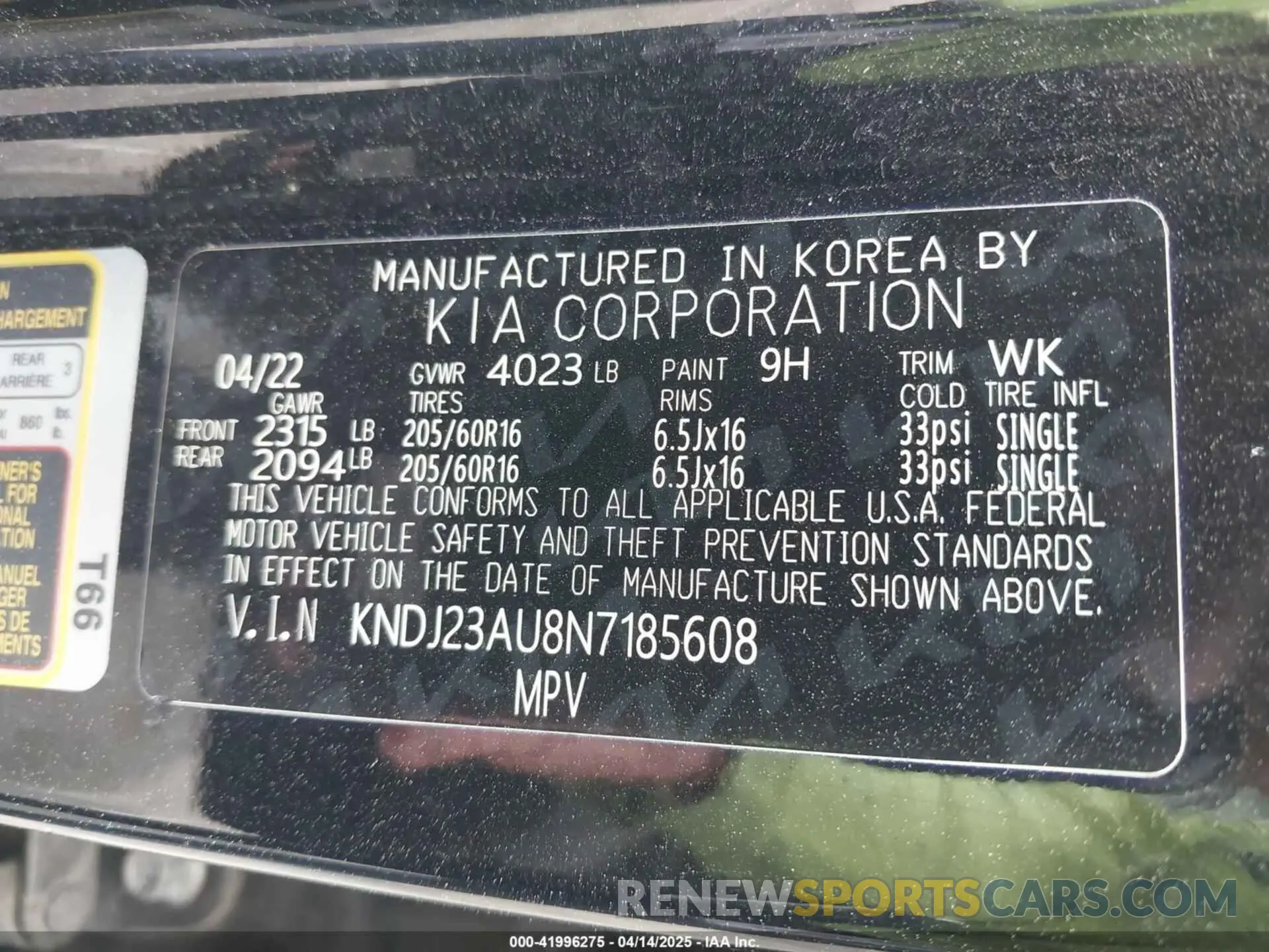9 fotografías del automóvil dañado KNDJ23AU8N7185608 KIA SOUL 2022