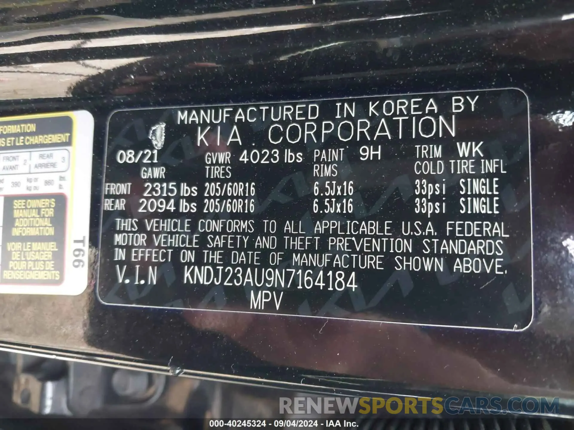9 fotografías del automóvil dañado KNDJ23AU9N7164184 KIA SOUL 2022