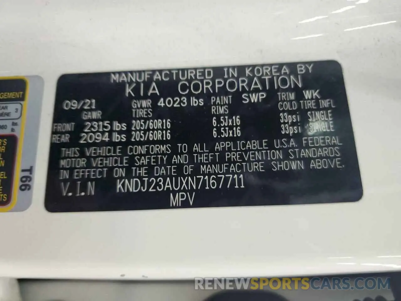 12 fotografías del automóvil dañado KNDJ23AUXN7167711 KIA SOUL 2022