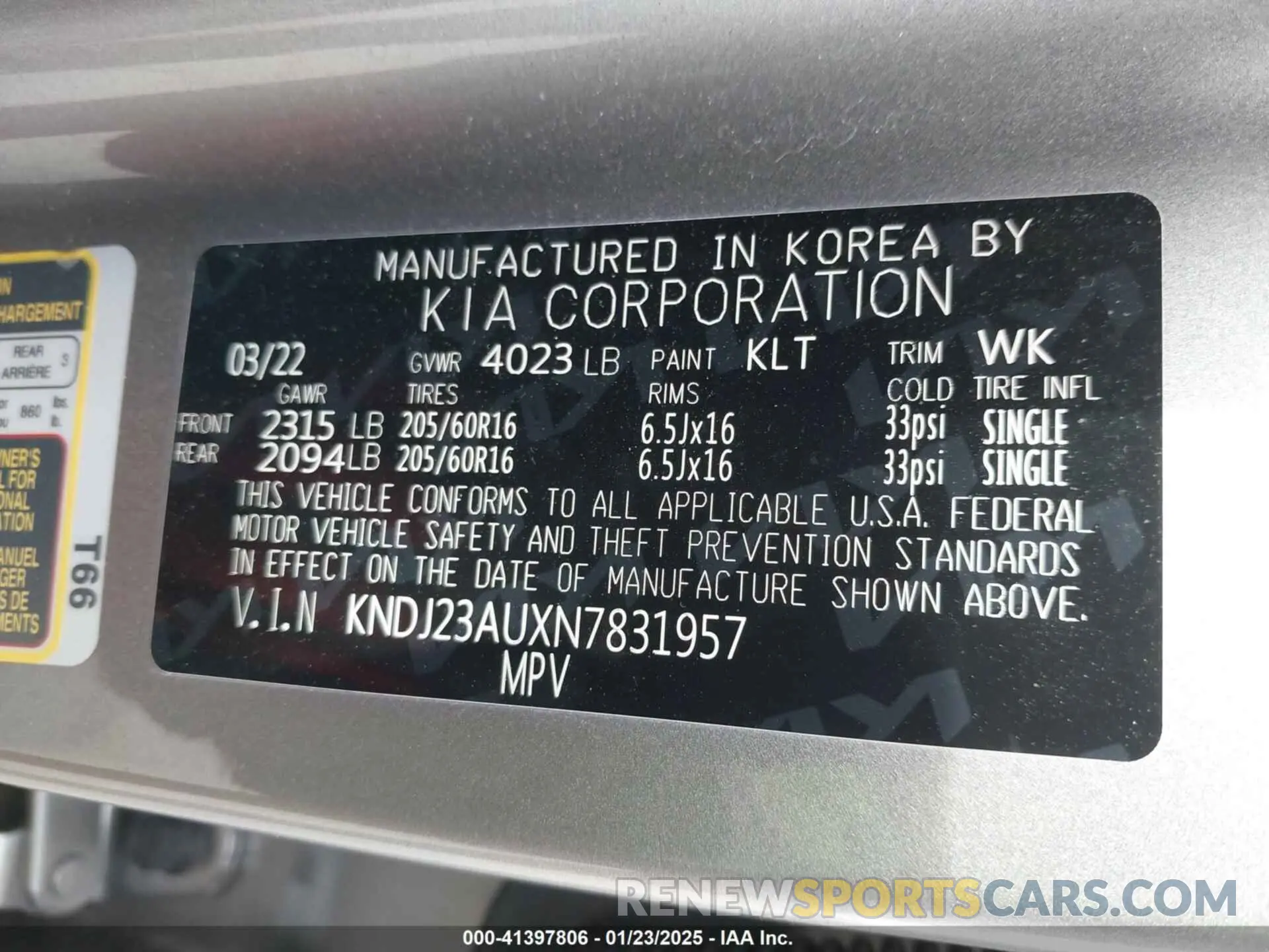 9 fotografías del automóvil dañado KNDJ23AUXN7831957 KIA SOUL 2022