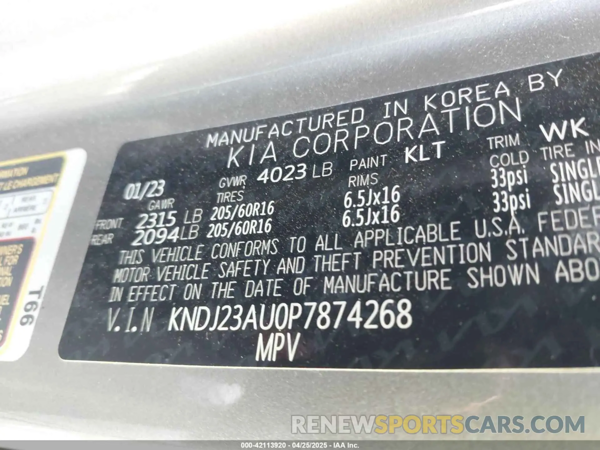 9 fotografías del automóvil dañado KNDJ23AU0P7874268 KIA SOUL 2023