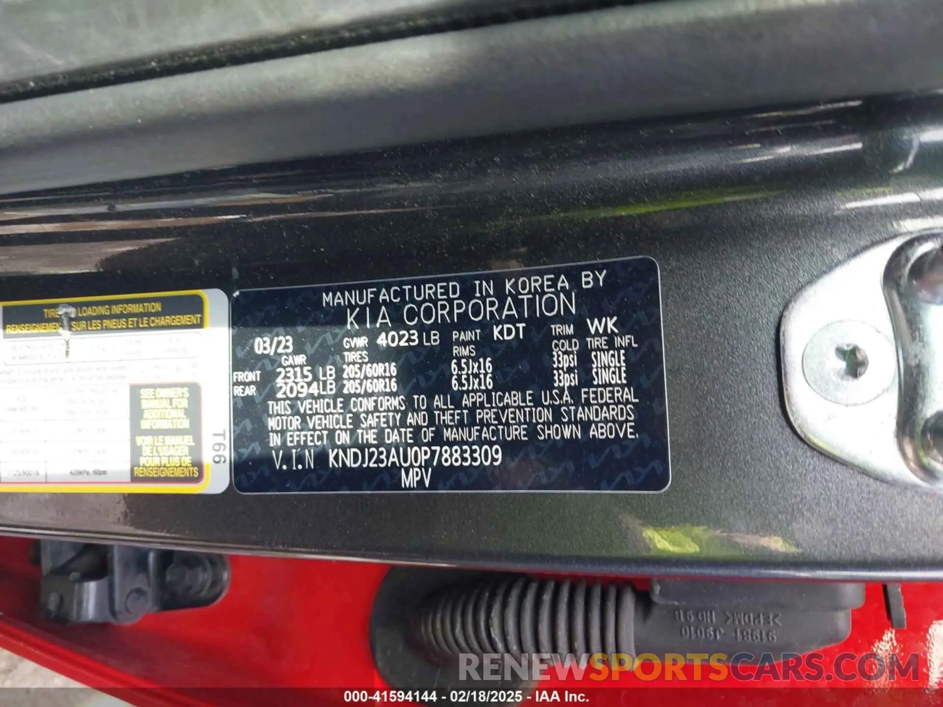 9 fotografías del automóvil dañado KNDJ23AU0P7883309 KIA SOUL 2023