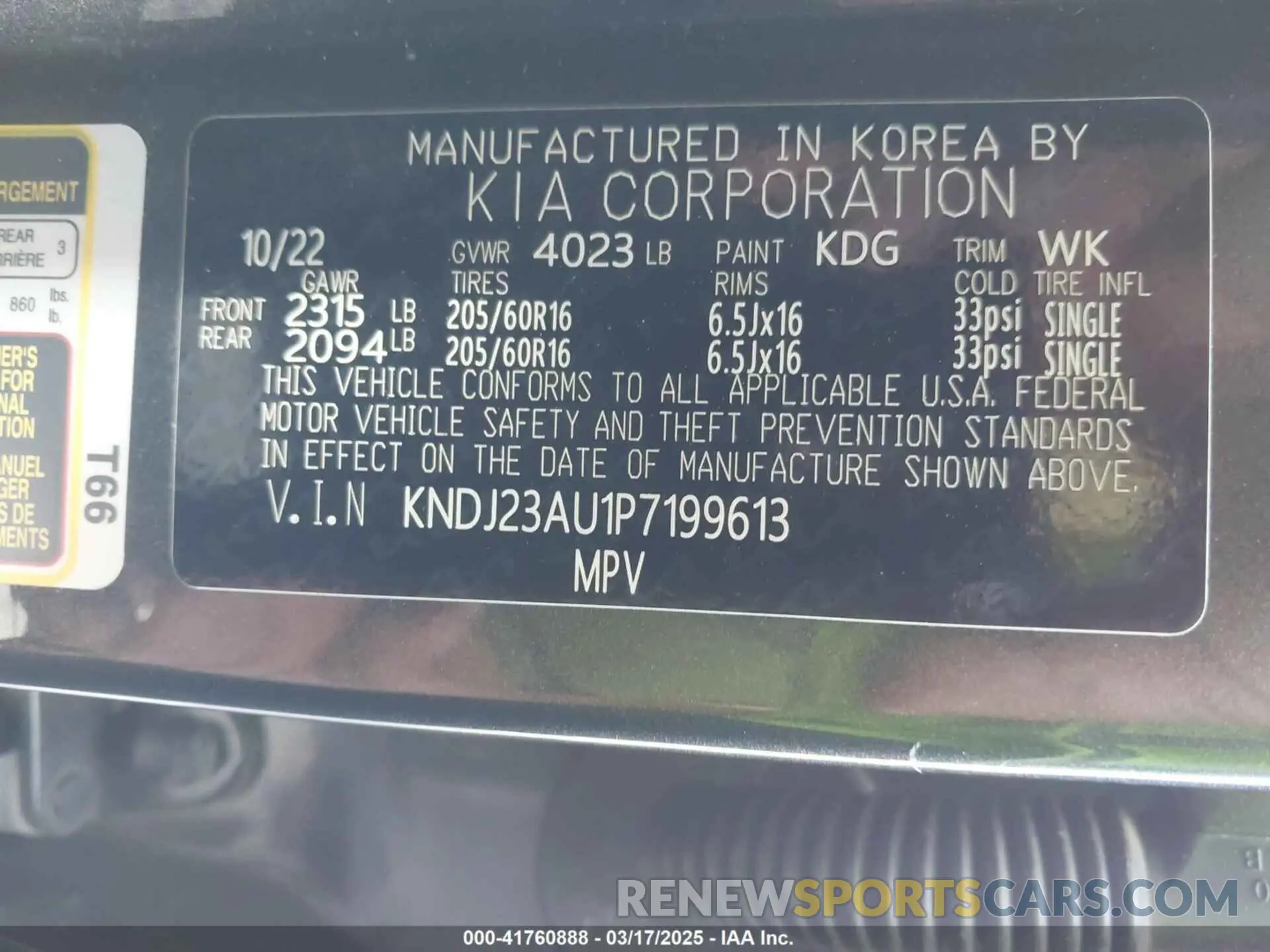9 fotografías del automóvil dañado KNDJ23AU1P7199613 KIA SOUL 2023