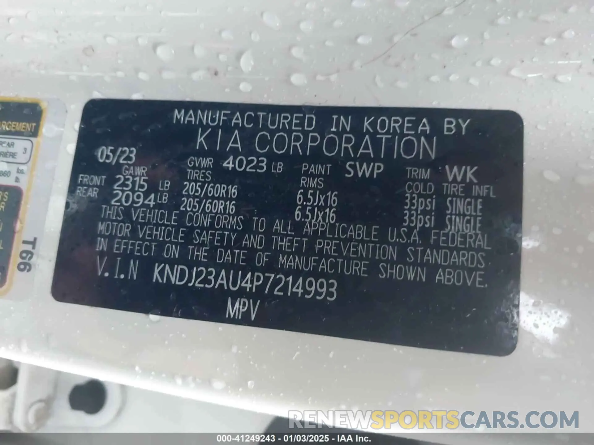 9 fotografías del automóvil dañado KNDJ23AU4P7214993 KIA SOUL 2023