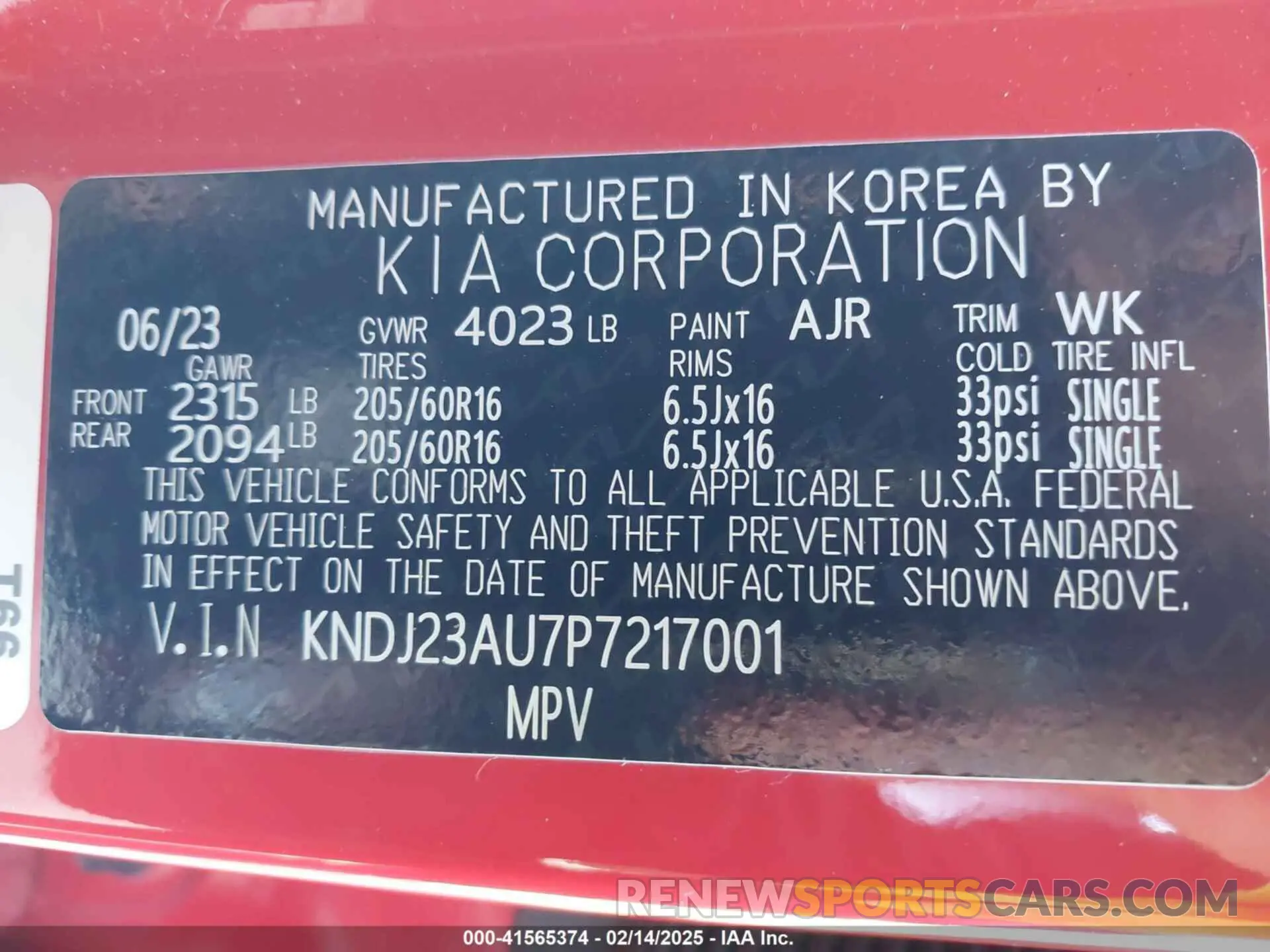 9 fotografías del automóvil dañado KNDJ23AU7P7217001 KIA SOUL 2023