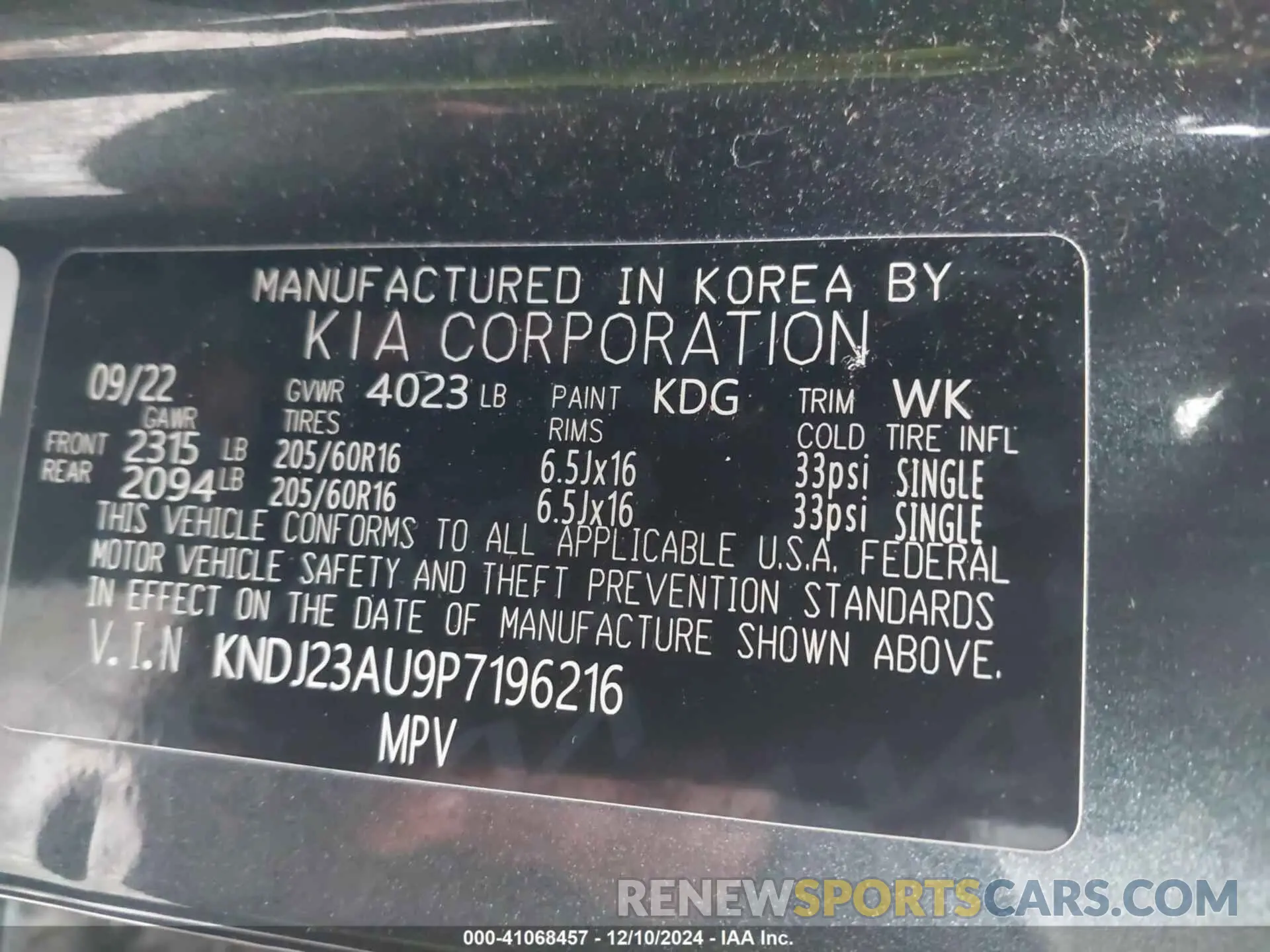 9 fotografías del automóvil dañado KNDJ23AU9P7196216 KIA SOUL 2023