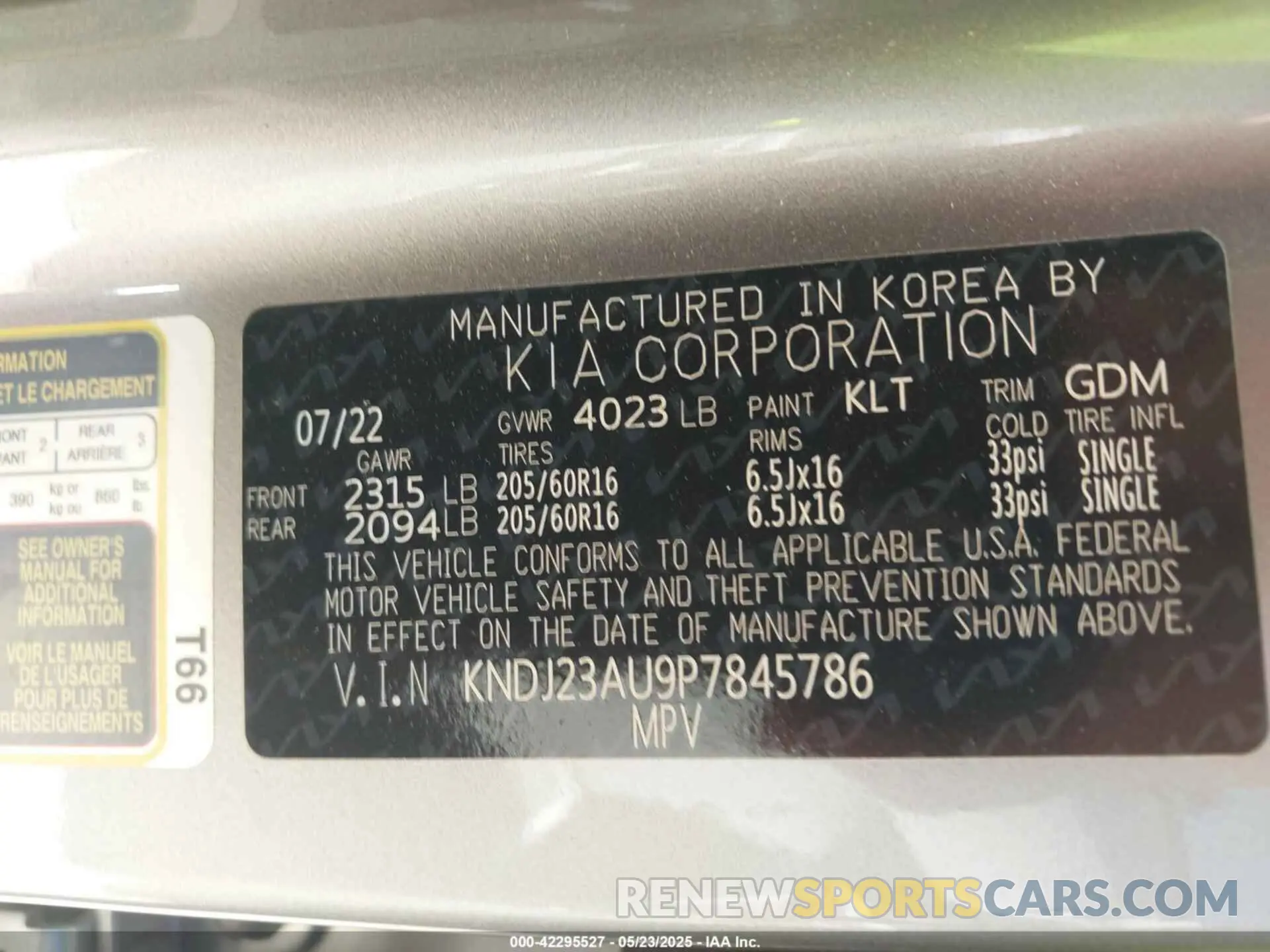 9 fotografías del automóvil dañado KNDJ23AU9P7845786 KIA SOUL 2023