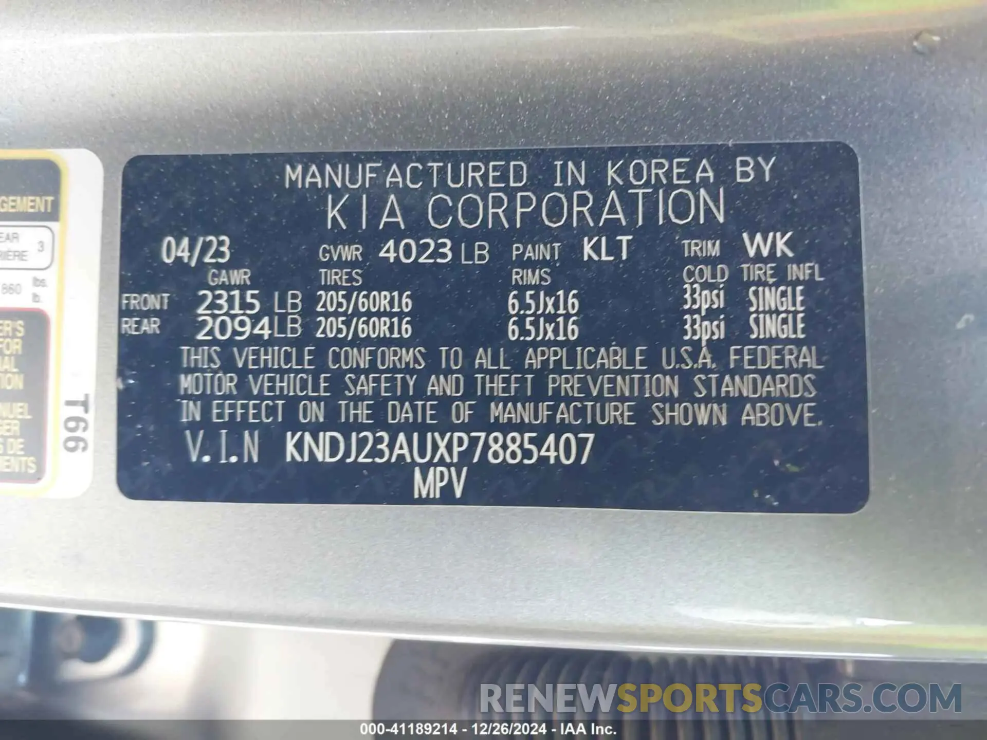 9 fotografías del automóvil dañado KNDJ23AUXP7885407 KIA SOUL 2023