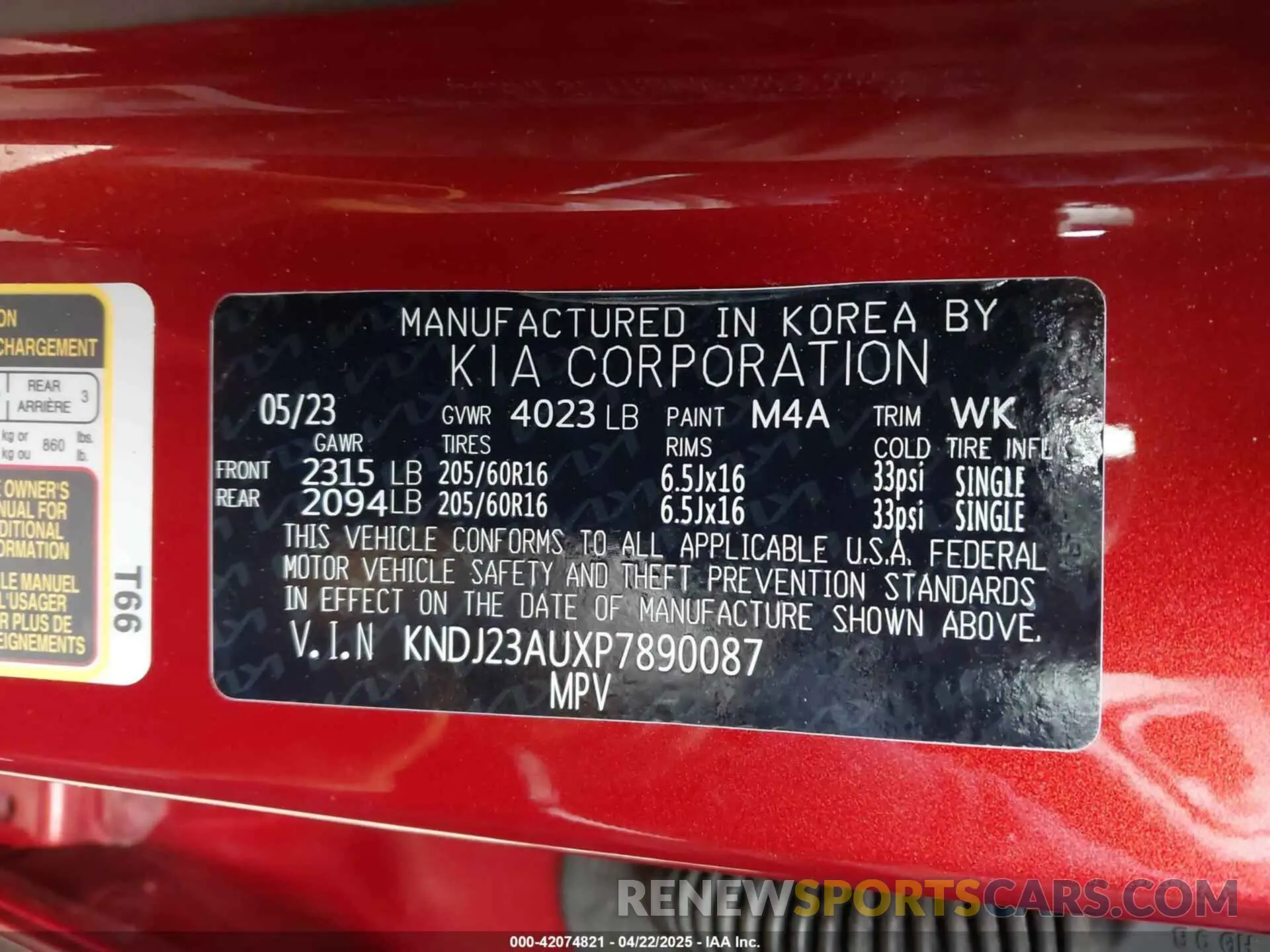 9 fotografías del automóvil dañado KNDJ23AUXP7890087 KIA SOUL 2023