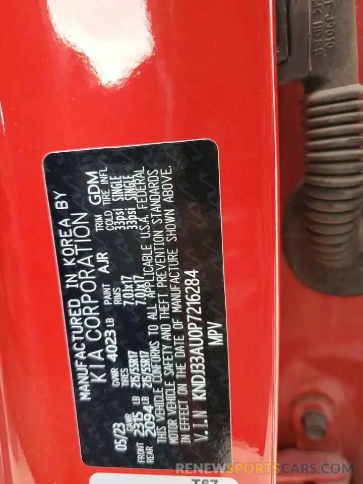 13 fotografías del automóvil dañado KNDJ33AU0P7216284 KIA SOUL 2023