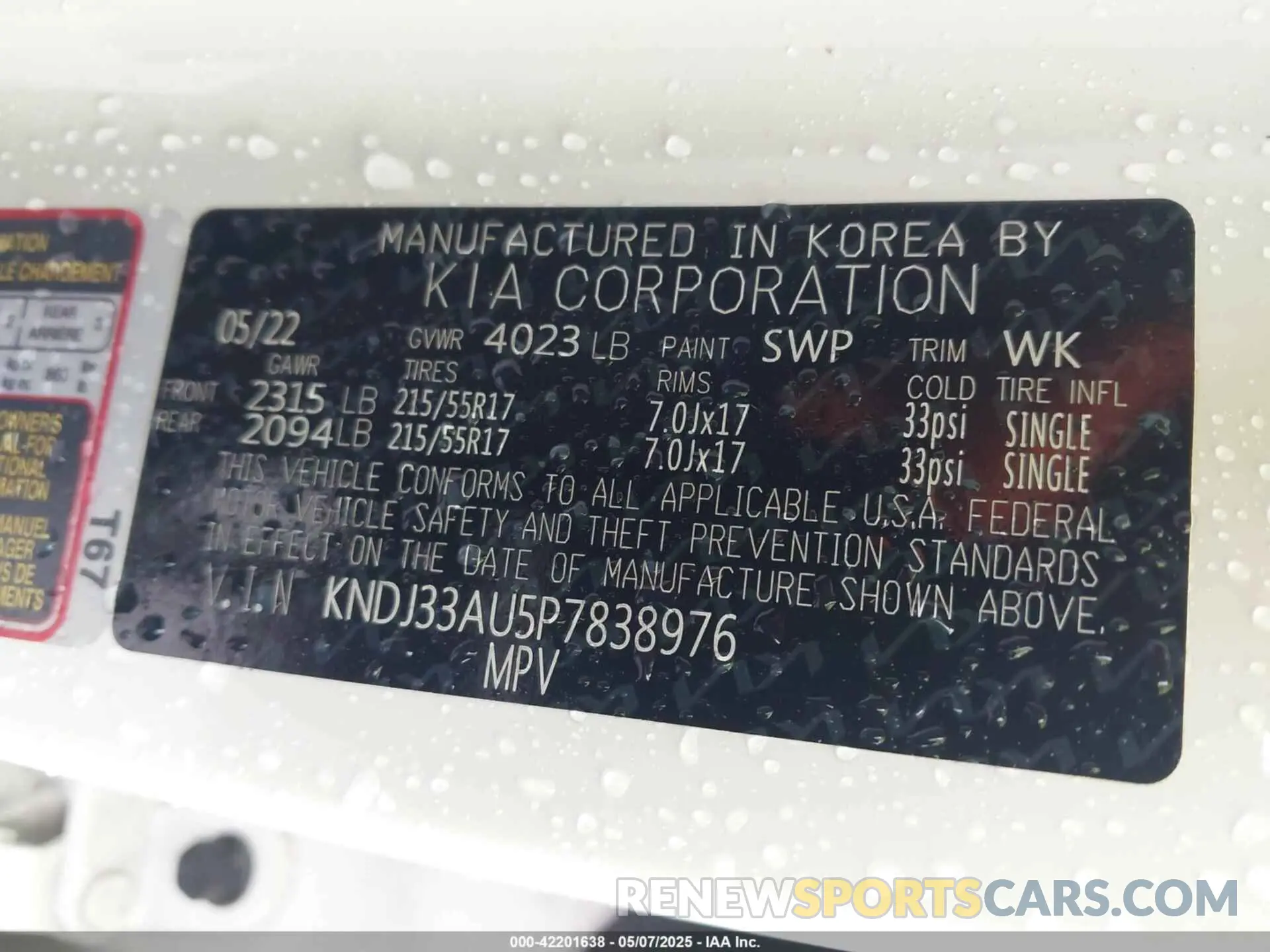 9 fotografías del automóvil dañado KNDJ33AU5P7838976 KIA SOUL 2023