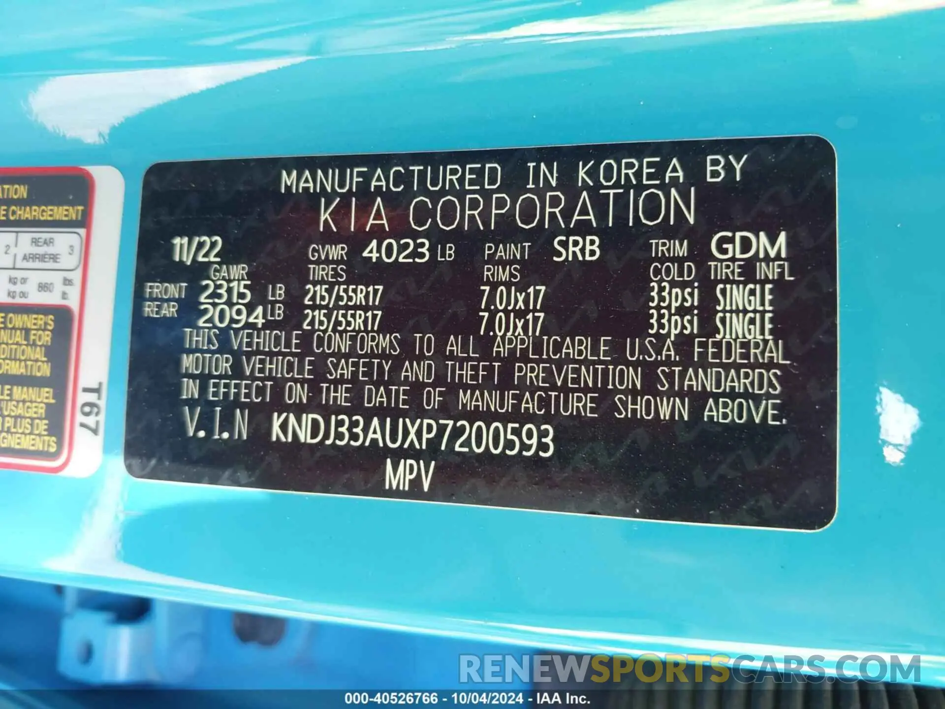 9 fotografías del automóvil dañado KNDJ33AUXP7200593 KIA SOUL 2023