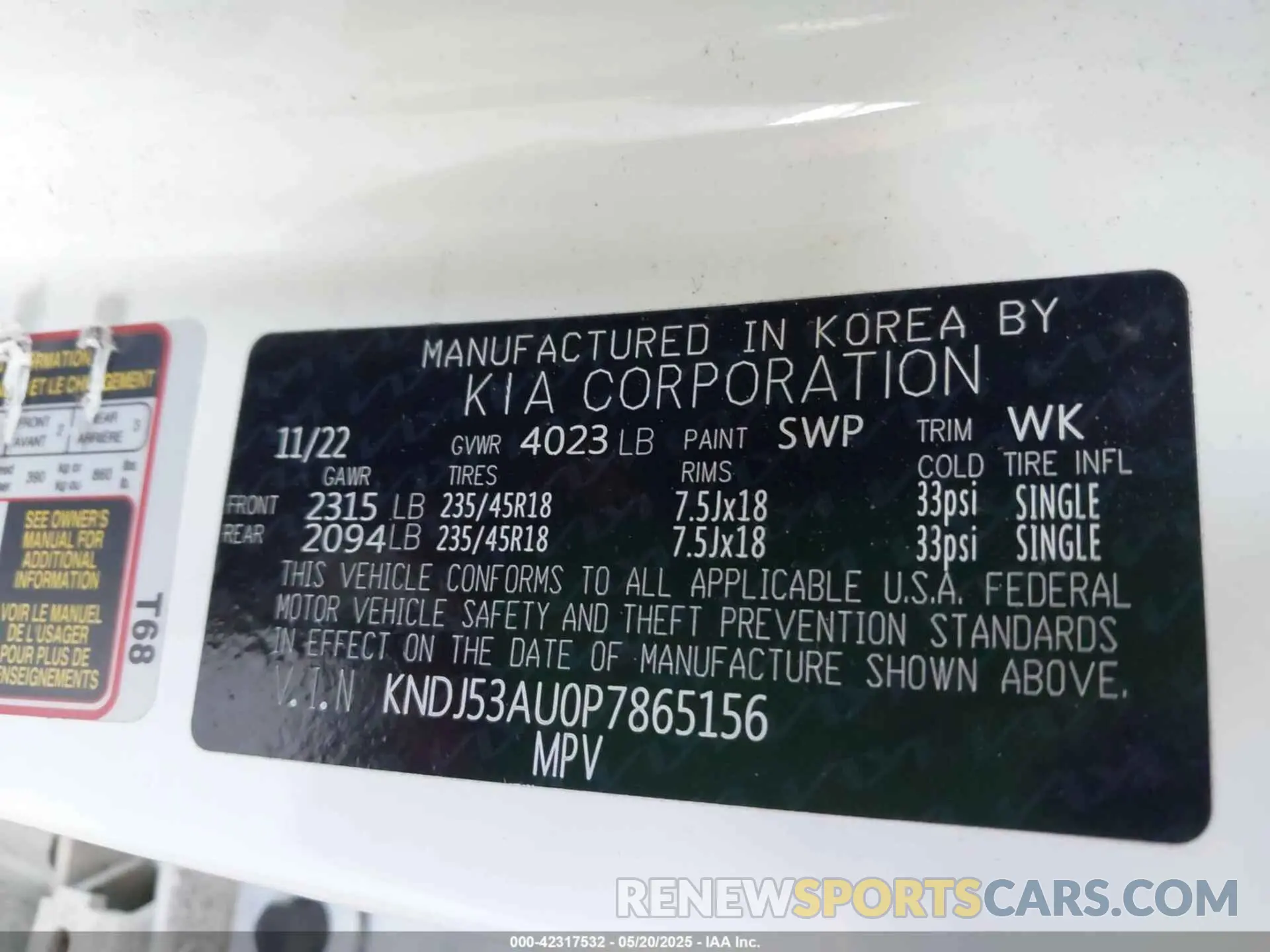 9 fotografías del automóvil dañado KNDJ53AU0P7865156 KIA SOUL 2023