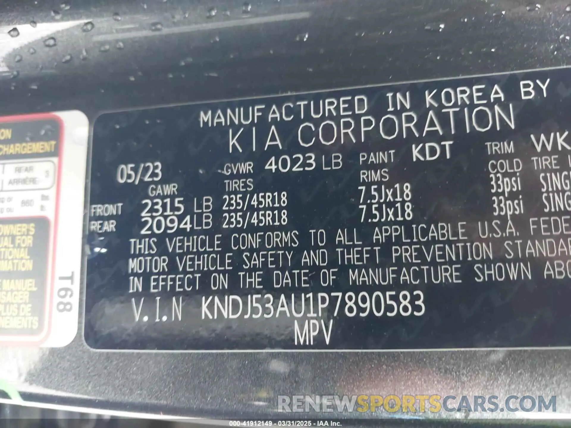 9 fotografías del automóvil dañado KNDJ53AU1P7890583 KIA SOUL 2023
