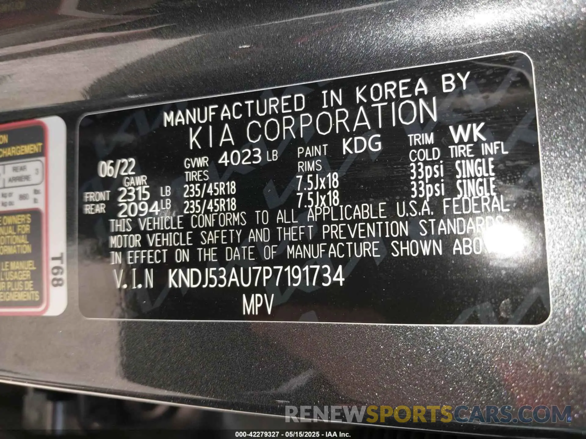 9 fotografías del automóvil dañado KNDJ53AU7P7191734 KIA SOUL 2023