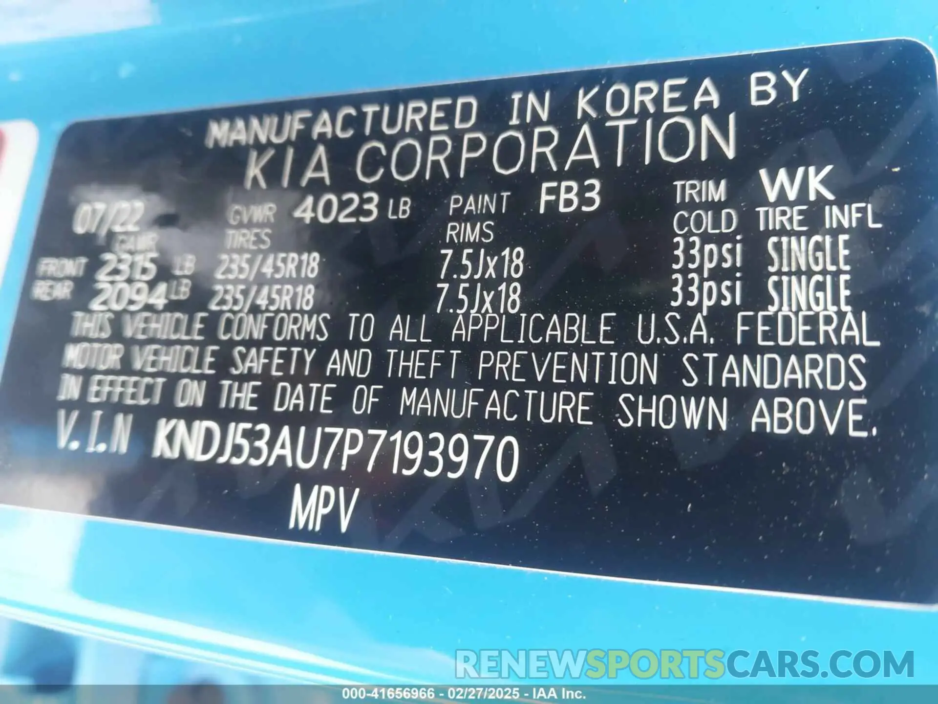 9 fotografías del automóvil dañado KNDJ53AU7P7193970 KIA SOUL 2023