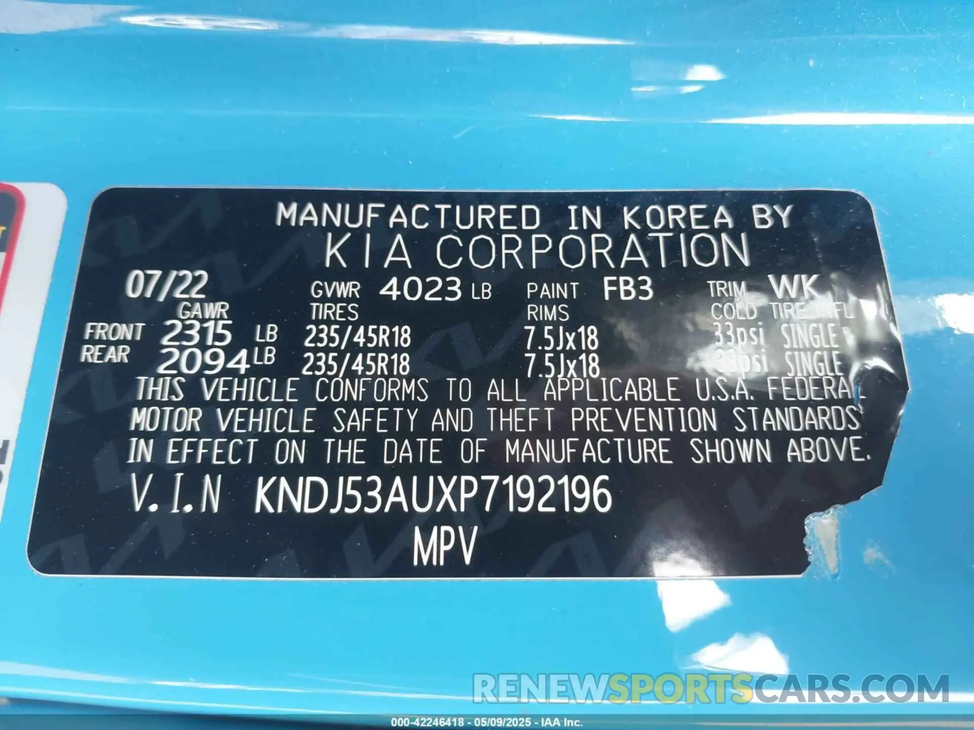 9 fotografías del automóvil dañado KNDJ53AUXP7192196 KIA SOUL 2023