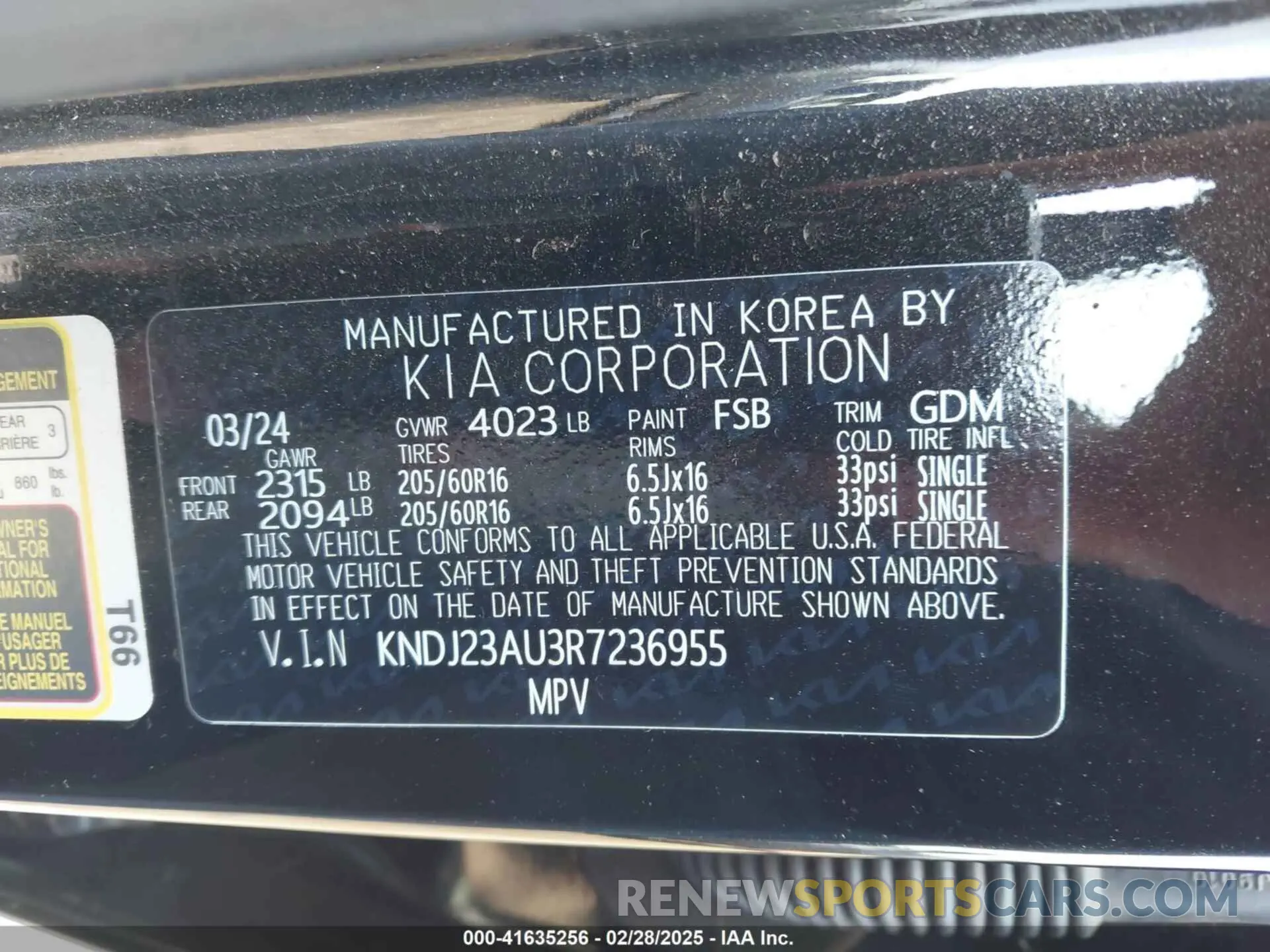 9 fotografías del automóvil dañado KNDJ23AU3R7236955 KIA SOUL 2024
