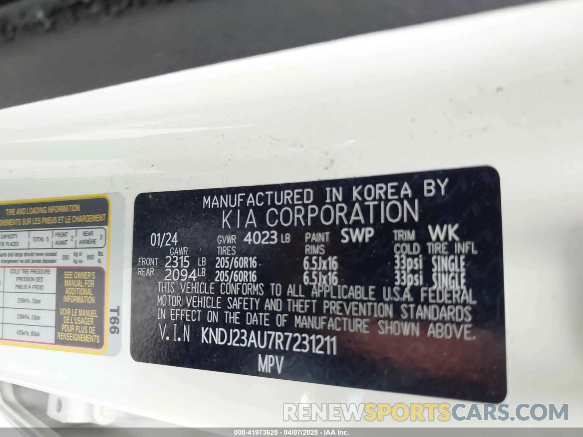 9 fotografías del automóvil dañado KNDJ23AU7R7231211 KIA SOUL 2024
