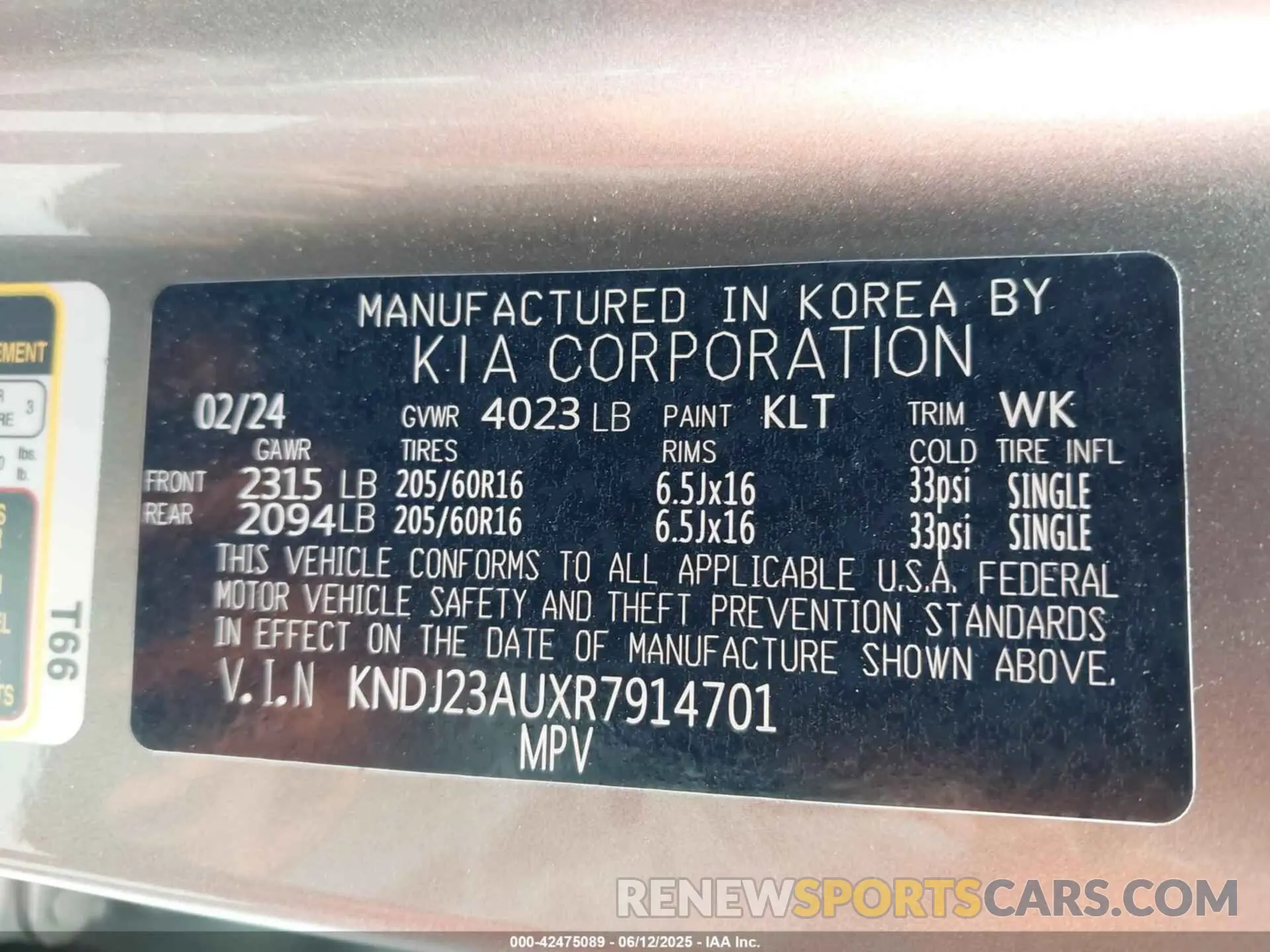 9 fotografías del automóvil dañado KNDJ23AUXR7914701 KIA SOUL 2024