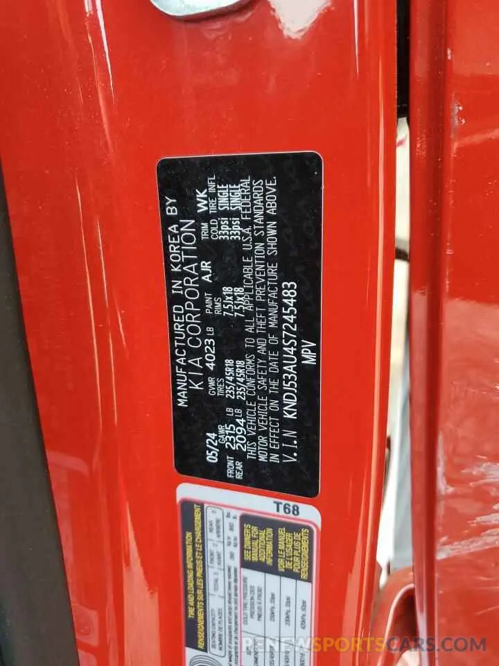 12 fotografías del automóvil dañado KNDJ53AU4S7245483 KIA SOUL 2025