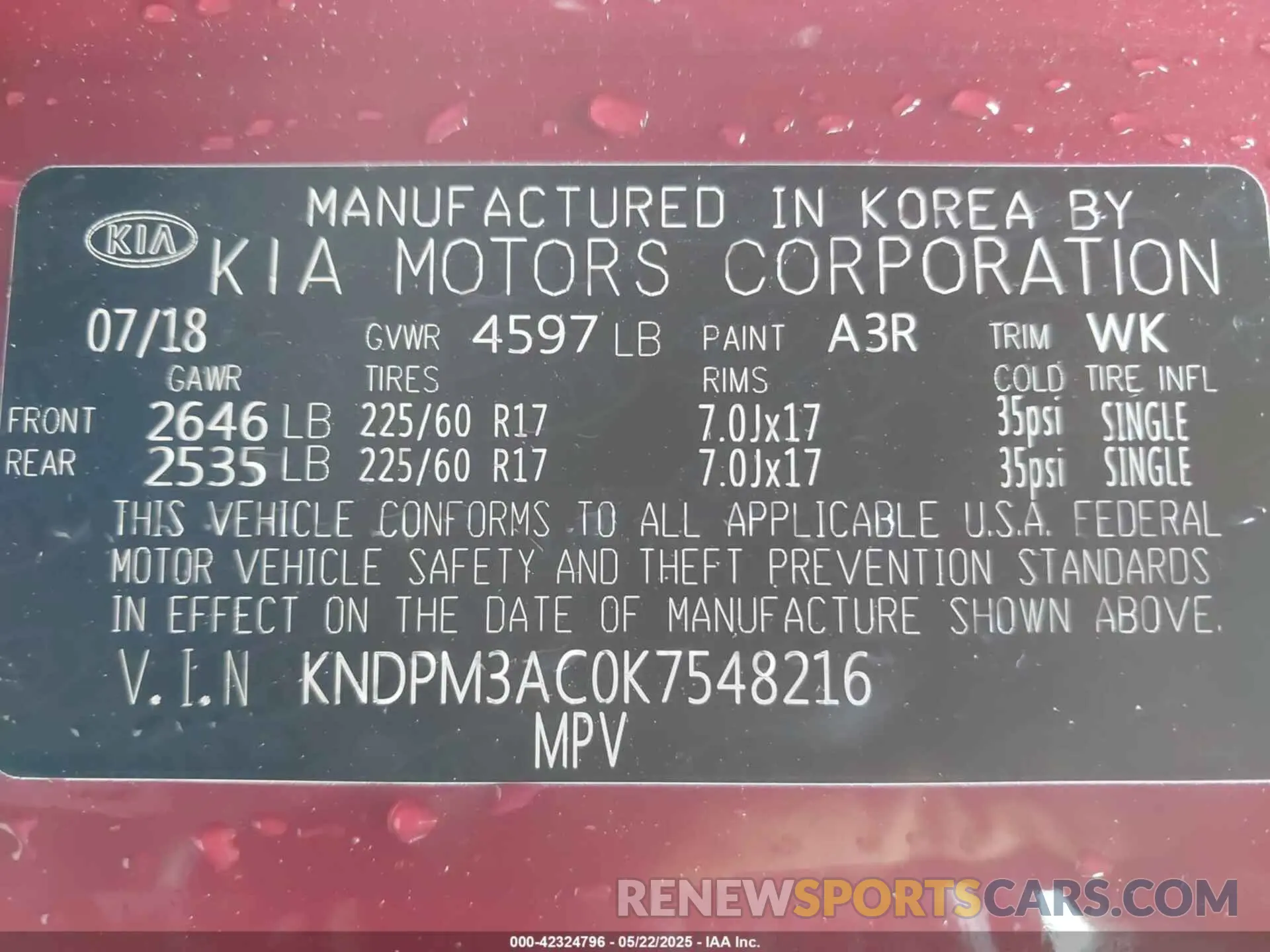 9 fotografías del automóvil dañado KNDPM3AC0K7548216 KIA SPORTAGE 2019