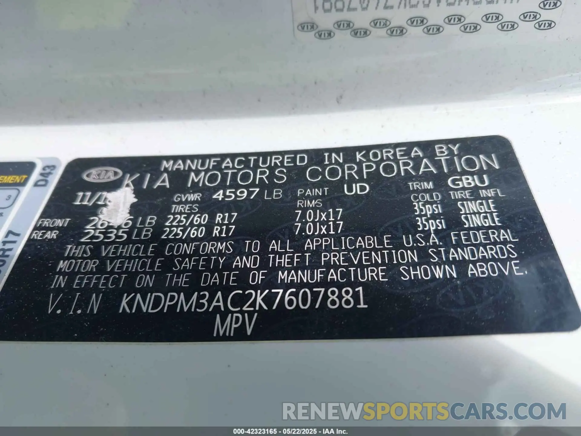 9 fotografías del automóvil dañado KNDPM3AC2K7607881 KIA SPORTAGE 2019