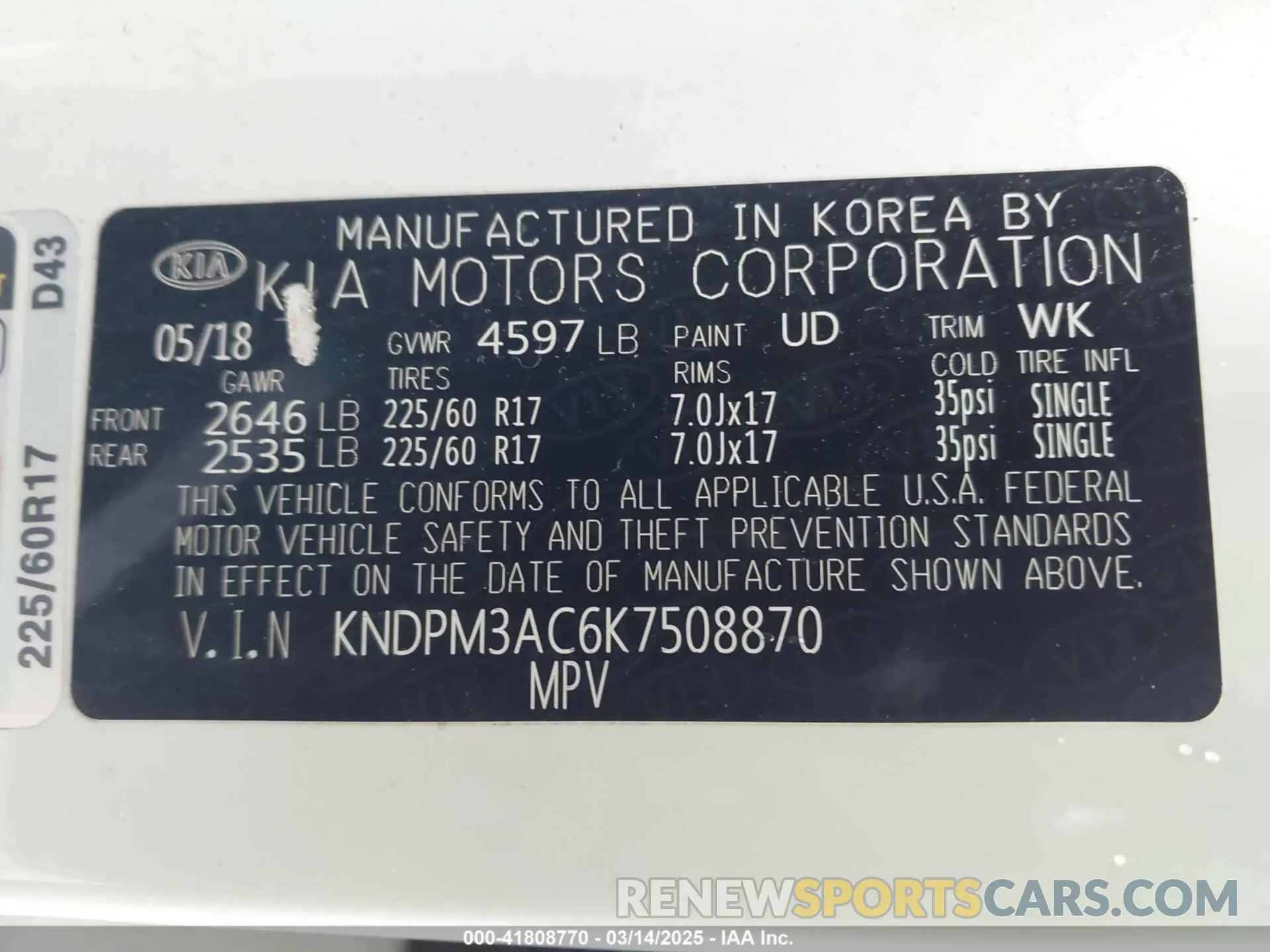 9 fotografías del automóvil dañado KNDPM3AC6K7508870 KIA SPORTAGE 2019