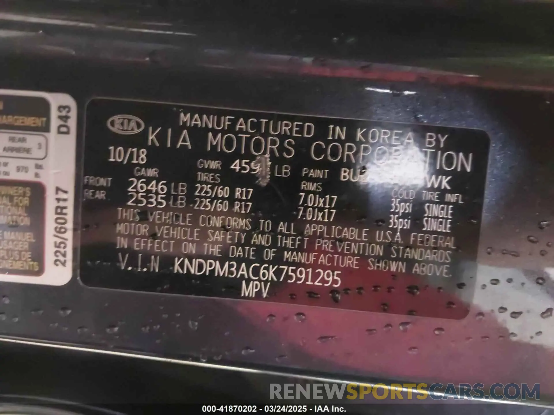 9 fotografías del automóvil dañado KNDPM3AC6K7591295 KIA SPORTAGE 2019