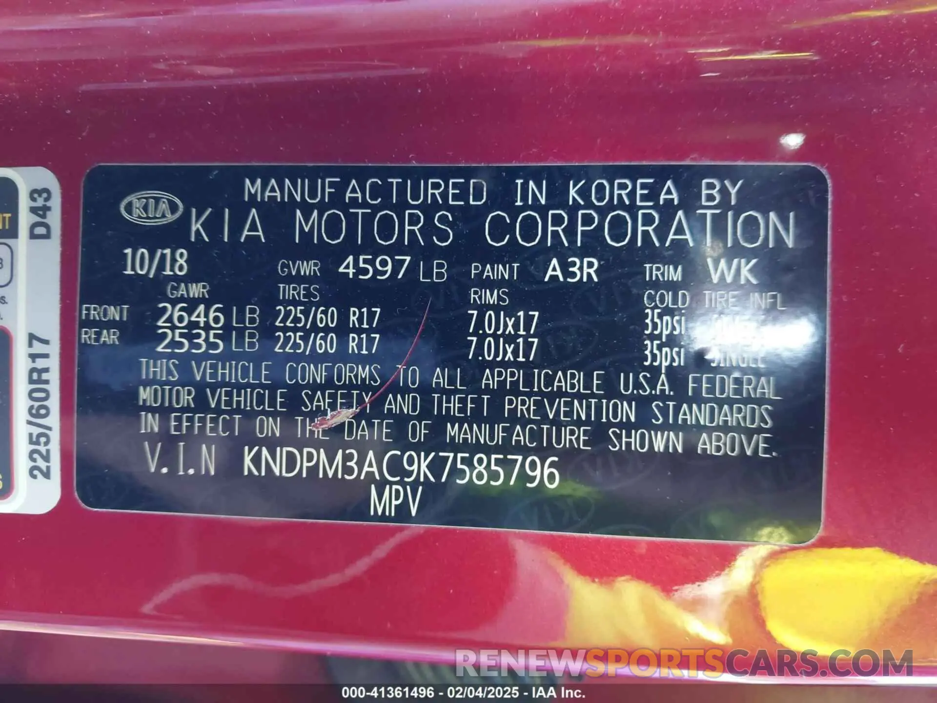 9 fotografías del automóvil dañado KNDPM3AC9K7585796 KIA SPORTAGE 2019