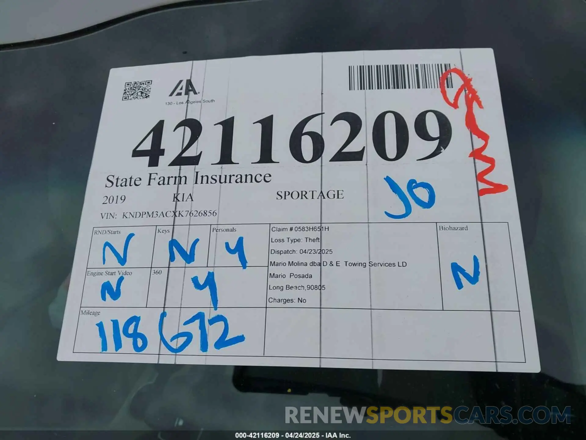 16 fotografías del automóvil dañado KNDPM3ACXK7626856 KIA SPORTAGE 2019