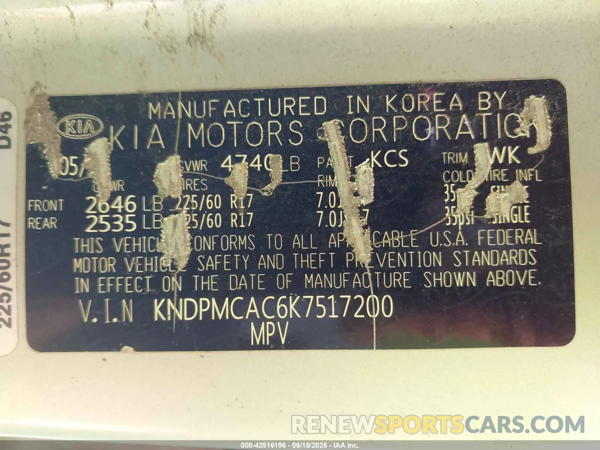 9 fotografías del automóvil dañado KNDPMCAC6K7517200 KIA SPORTAGE 2019