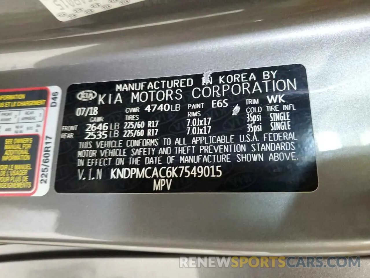 14 fotografías del automóvil dañado KNDPMCAC6K7549015 KIA SPORTAGE 2019