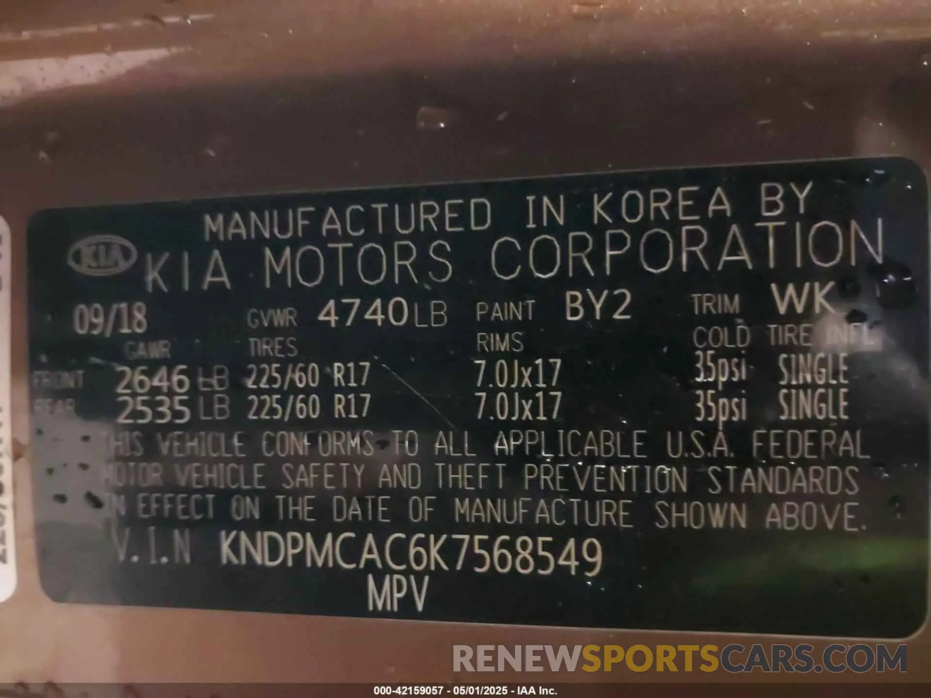 9 fotografías del automóvil dañado KNDPMCAC6K7568549 KIA SPORTAGE 2019