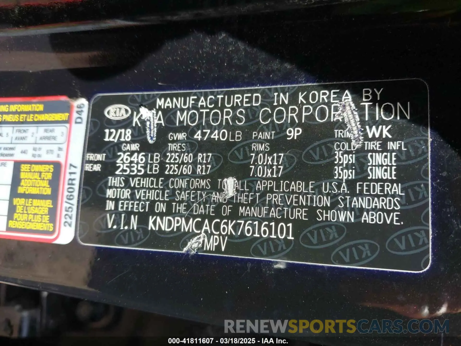 9 fotografías del automóvil dañado KNDPMCAC6K7616101 KIA SPORTAGE 2019